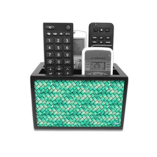 Remote Control Stand Holder Organizer For TV / AC Remotes -  Green Weave Nutcase