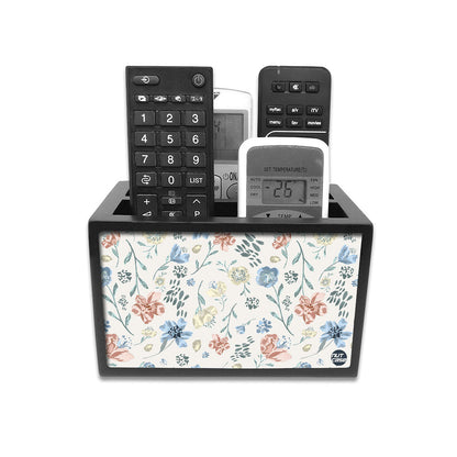 Organizer For TV AC Remotes -Cute Baby Floral Art Blue Nutcase