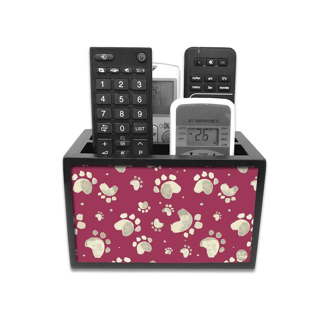 Organizer For TV AC Remotes -Paw Tattoos Red Nutcase