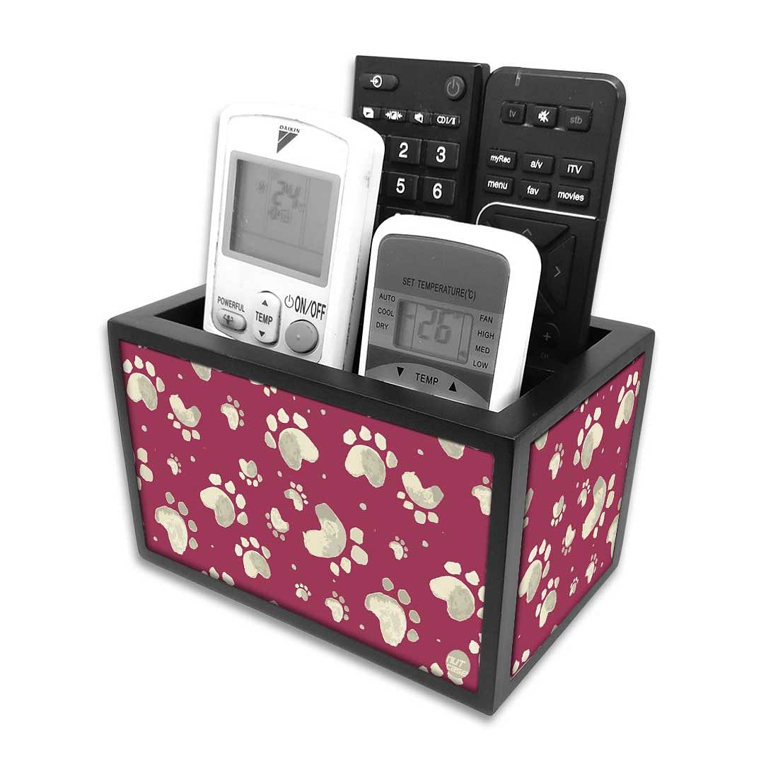 Organizer For TV AC Remotes -Paw Tattoos Red Nutcase