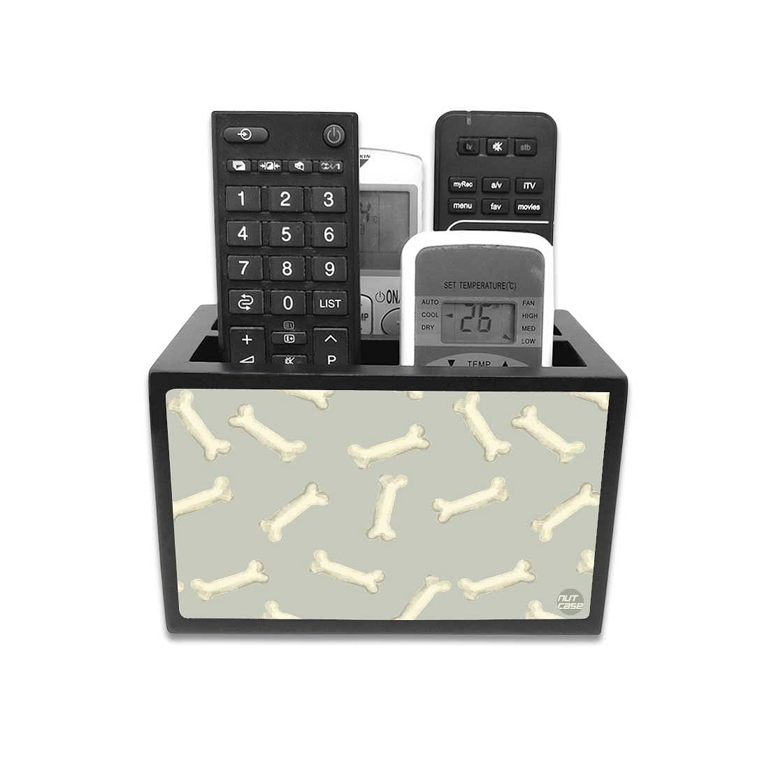 Organizer For TV AC Remotes -Bones White Nutcase