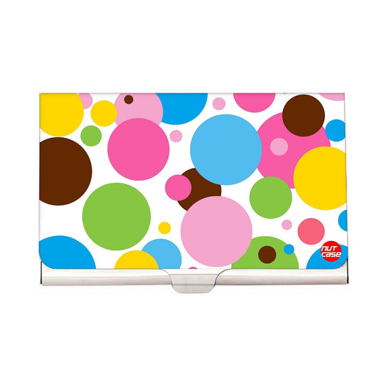 Designer Visiting Card Holder Nutcase - Colorful Polka Dots Nutcase