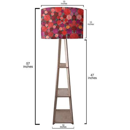 Wooden Modern Tripod Floor Lamp with Shelf - Red Confetti Nutcase