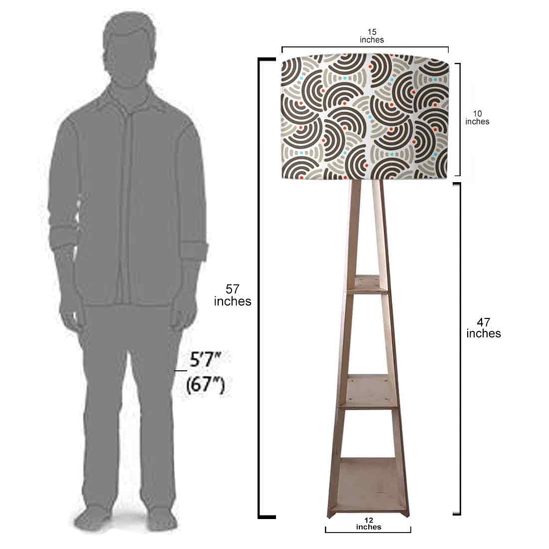 Wooden Corner Lamps with Shelves - Semi Circles Nutcase