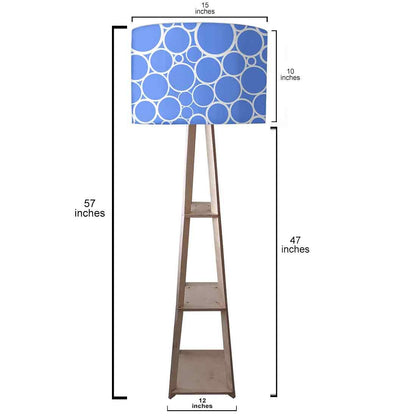 Tripod Floor Lamps for Living Room with Shelf - Blue Circles Nutcase