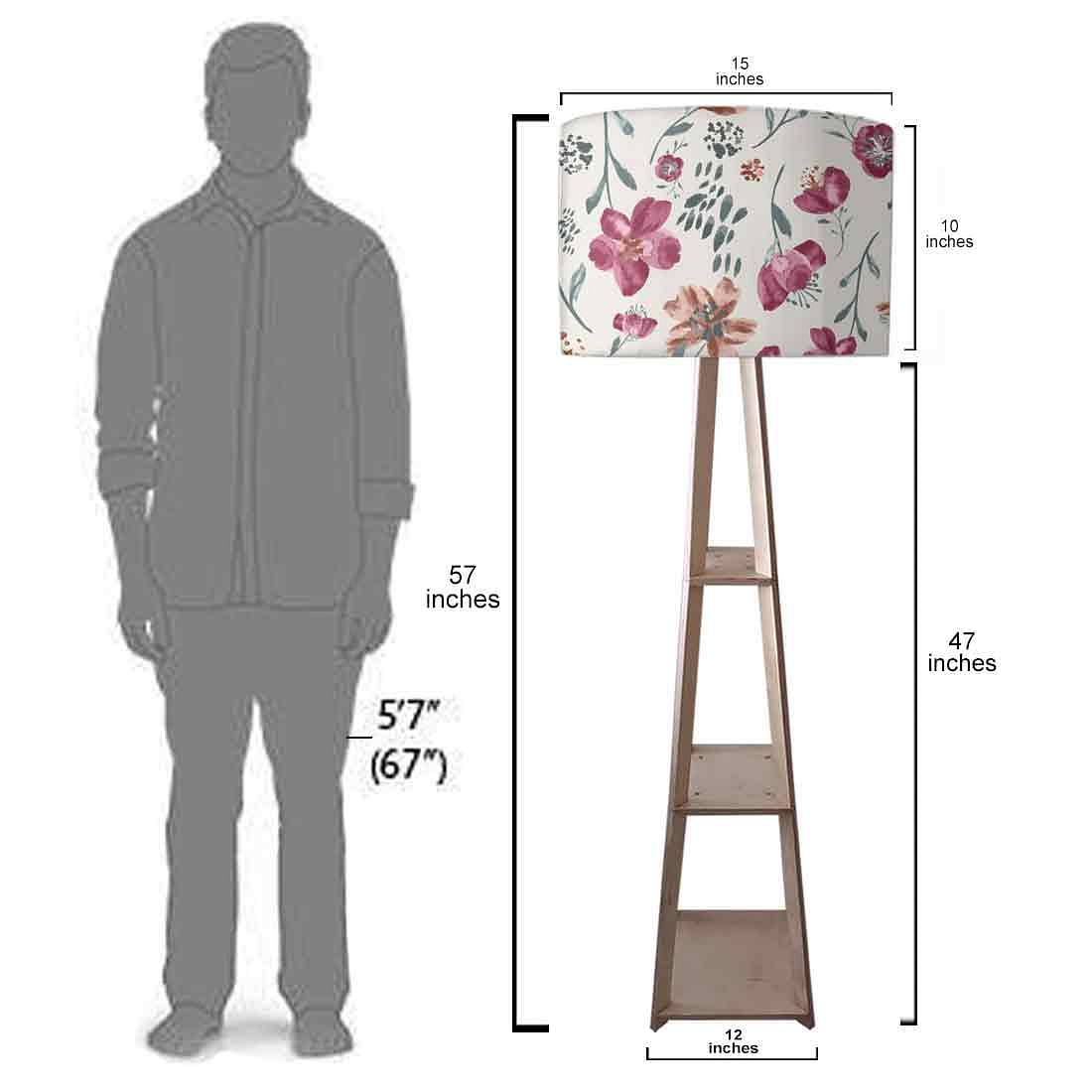 Standing Tripod Lamp - Summer Flowers Nutcase