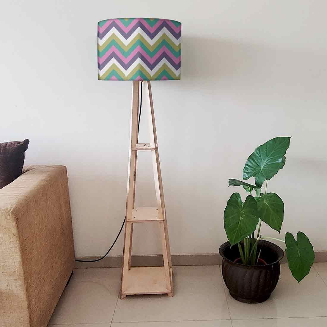 Purple Tripod Corner Wooden Floor Lamps Nutcase