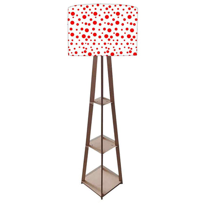 Large Wooden Floor Lamp - Red Polka Dots Nutcase