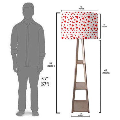 Large Wooden Floor Lamp - Red Polka Dots Nutcase