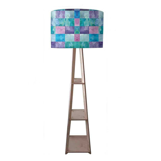 Small Wooden Floor Lamp - Colorful Stone Effect Nutcase