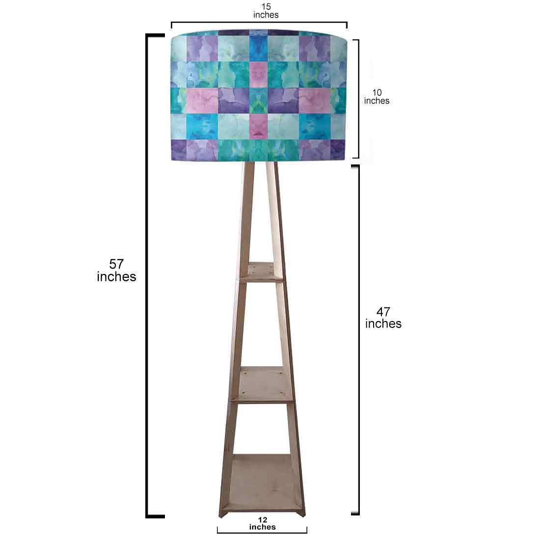 Small Wooden Floor Lamp - Colorful Stone Effect Nutcase