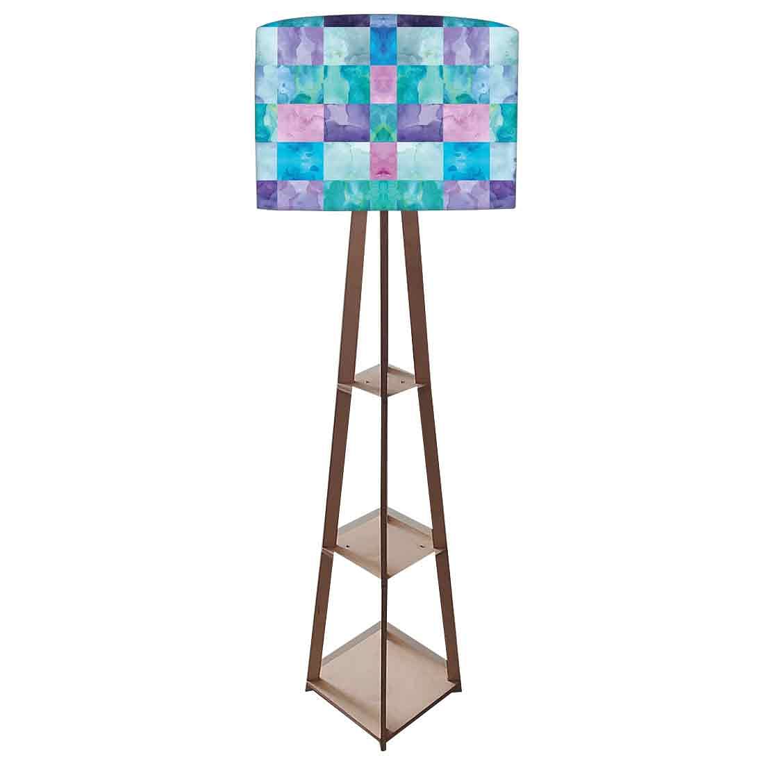 Small Wooden Floor Lamp - Colorful Stone Effect Nutcase