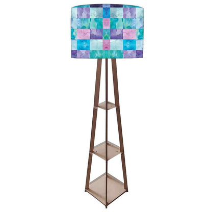 Small Wooden Floor Lamp - Colorful Stone Effect Nutcase