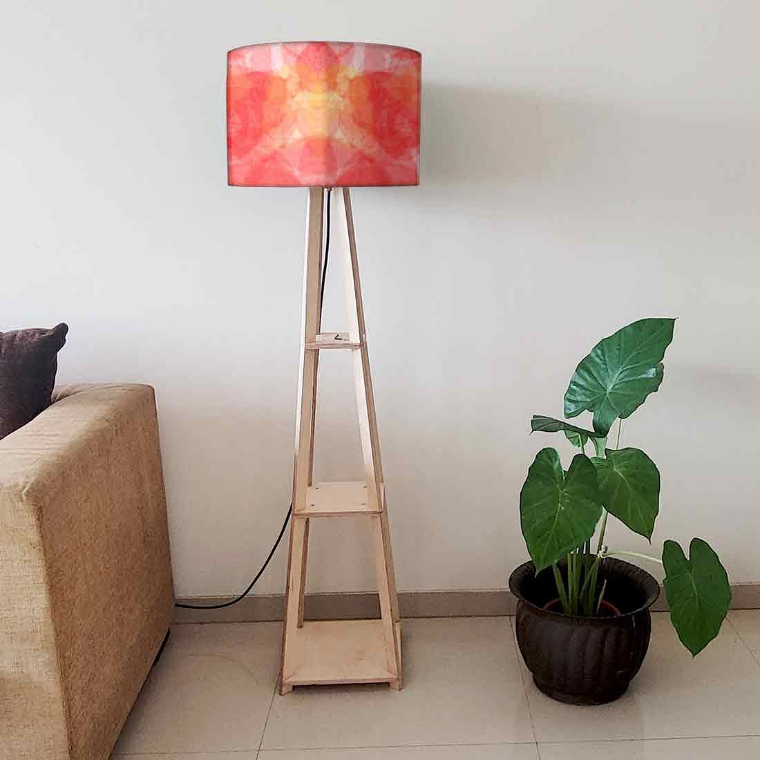 Wooden Corner Lamps with Shelves for Bedroom Light - Red Sun Nutcase