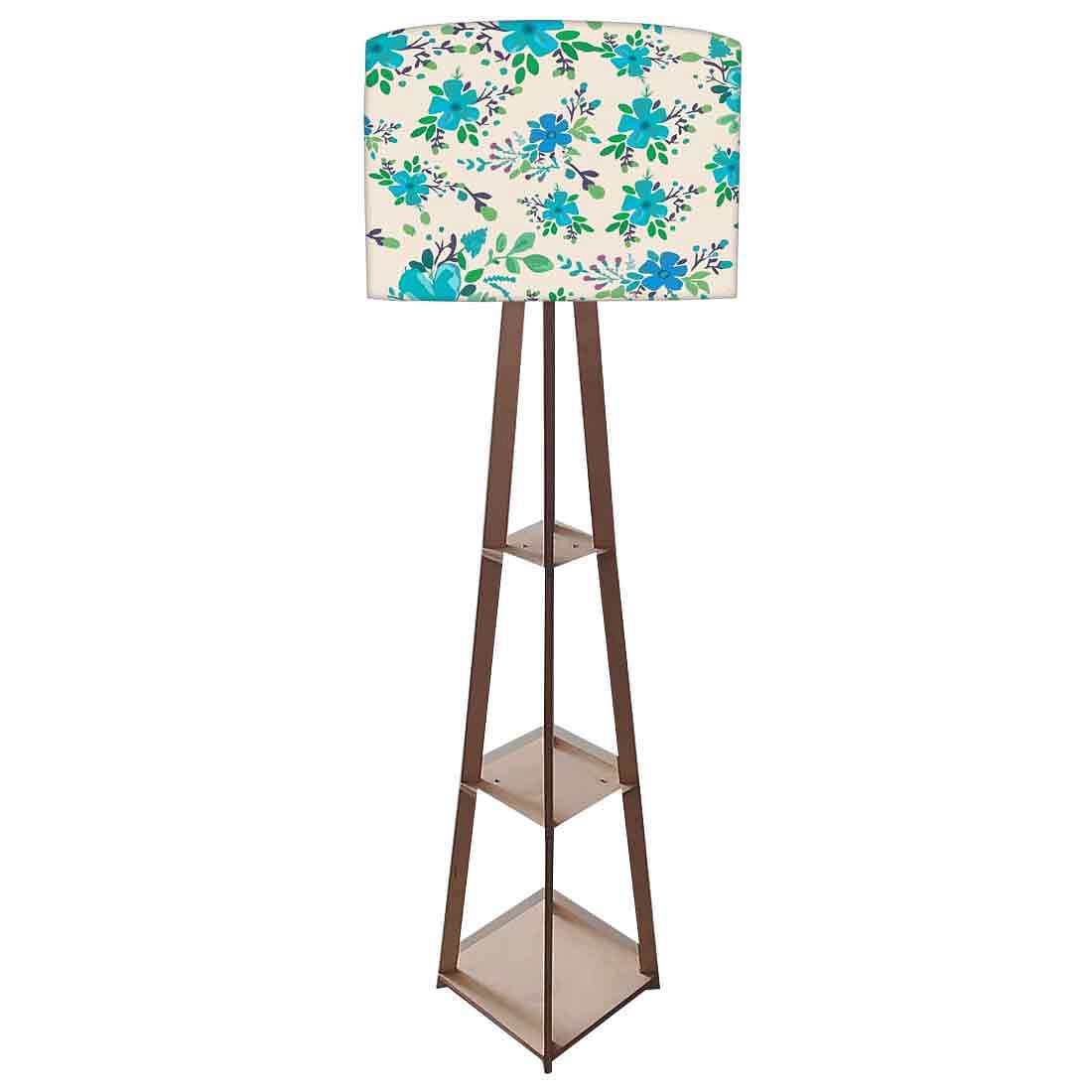 Bright Blue Flowers Floor Lamps for Bedroom Light Nutcase