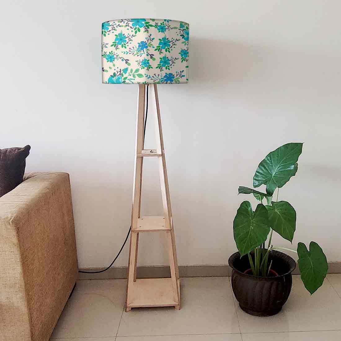 Bright Blue Flowers Floor Lamps for Bedroom Light Nutcase