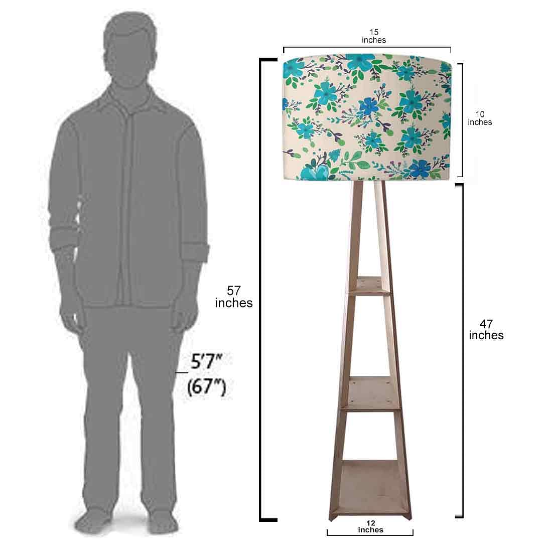 Bright Blue Flowers Floor Lamps for Bedroom Light Nutcase