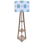 Designer Wooden Tripod Floor Lamp with Shelf for Living Room - Evil Eye Protector Nutcase