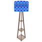 Wooden Tripod Floor Lamp with Shelf for Bedroom Living Room Decor - Evil Eye Protector Nutcase