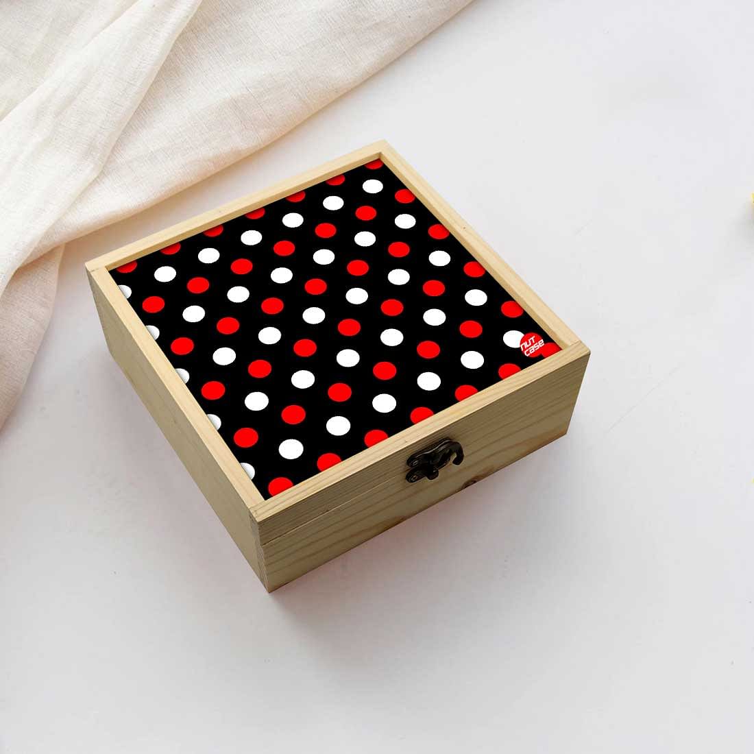 Jewellery Box Makepup Organizer -  Red And White Dots Nutcase