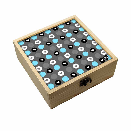 Jewellery Box Makepup Organizer -  Mini Blue Heart Nutcase