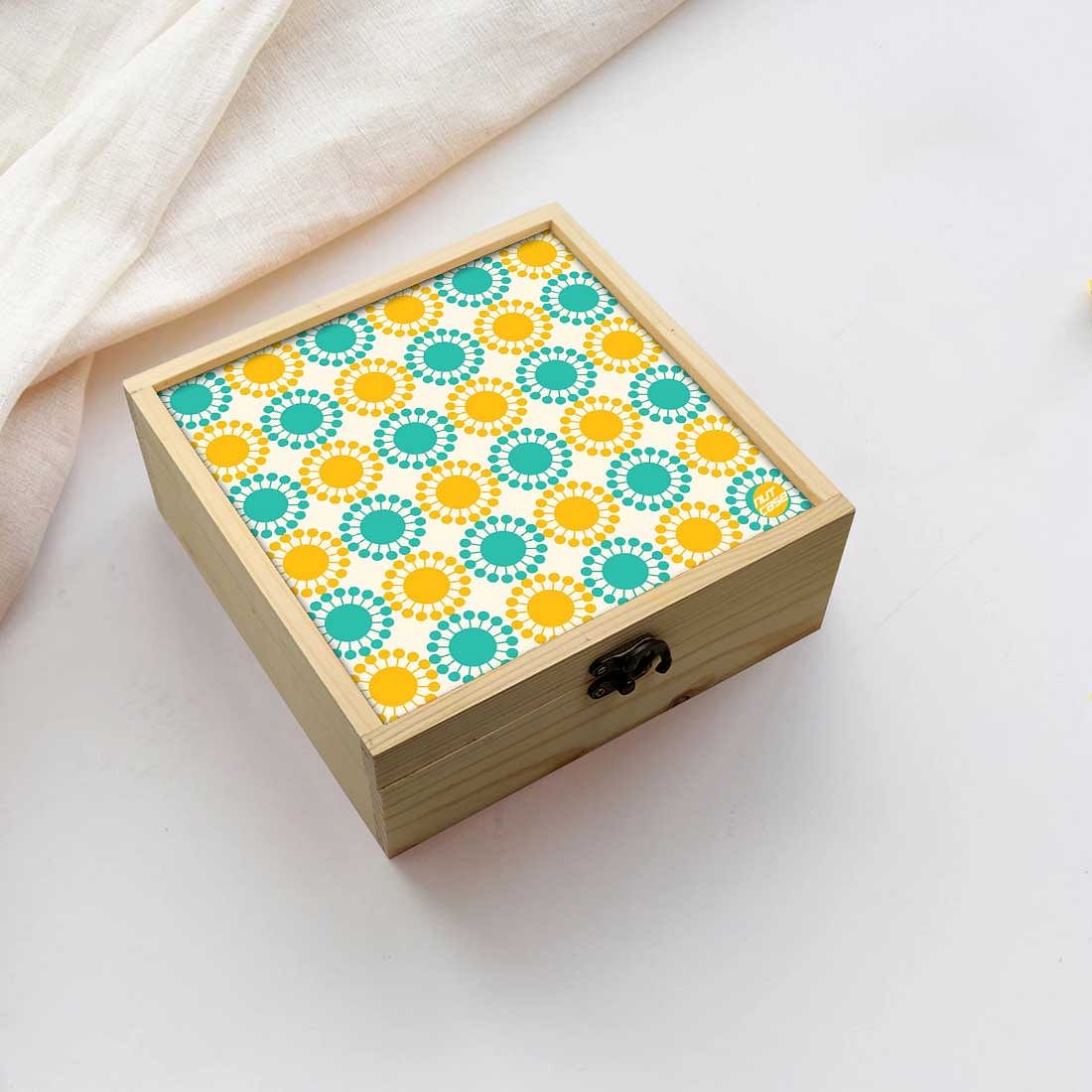 Jewellery Box Makepup Organizer -  Yellow And Green Floral Nutcase