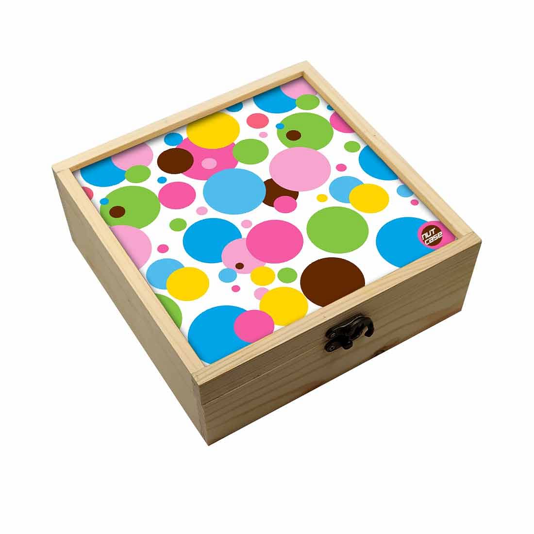 Jewellery Box Makepup Organizer -  Colorful Dots Circle Nutcase