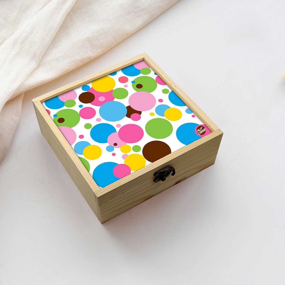 Jewellery Box Makepup Organizer -  Colorful Dots Circle Nutcase