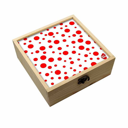 Jewellery Box Makepup Organizer -  Red Dots Circle Nutcase