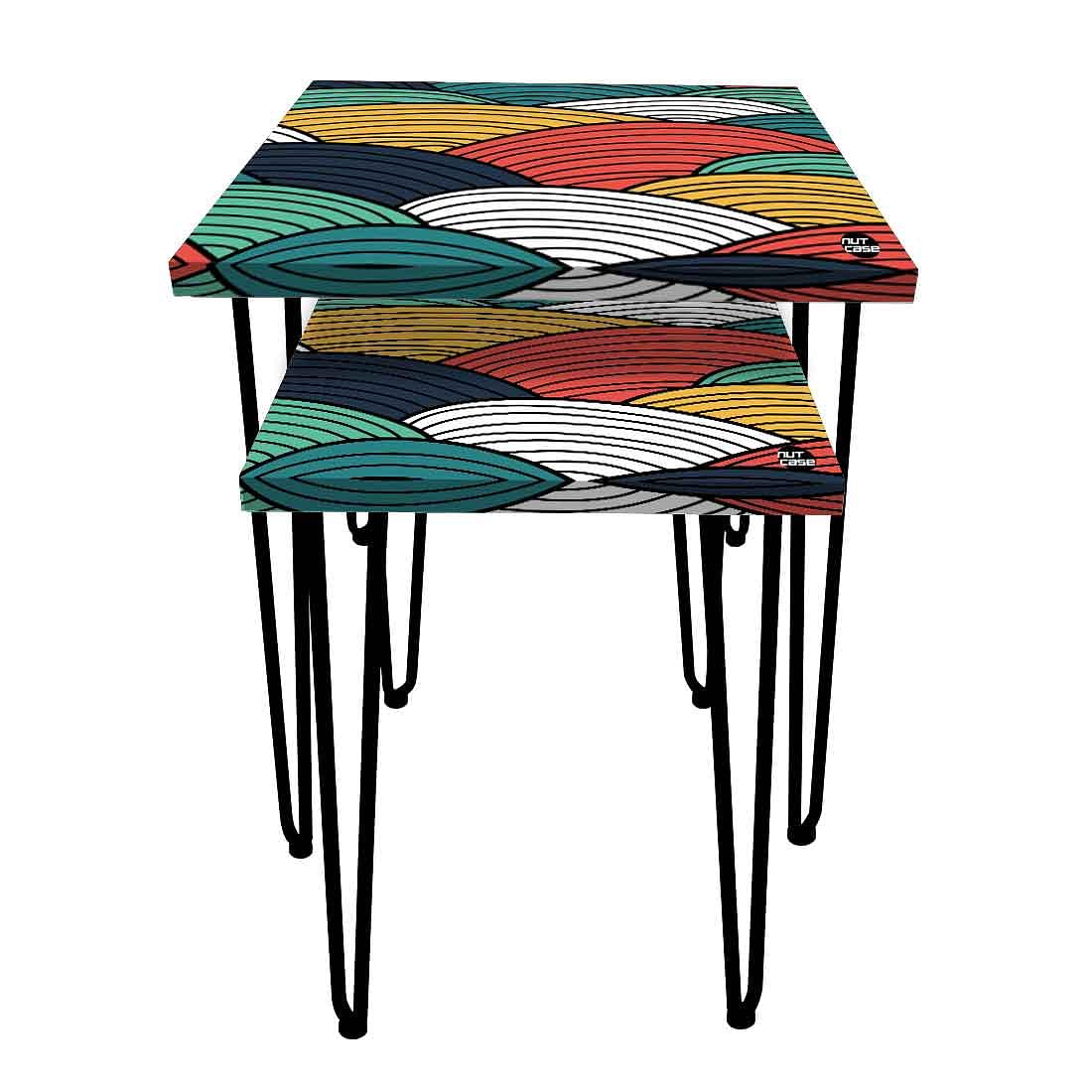 Nesting End Tables Modern Decor for Home and Office Set of 2 - Waves Nutcase