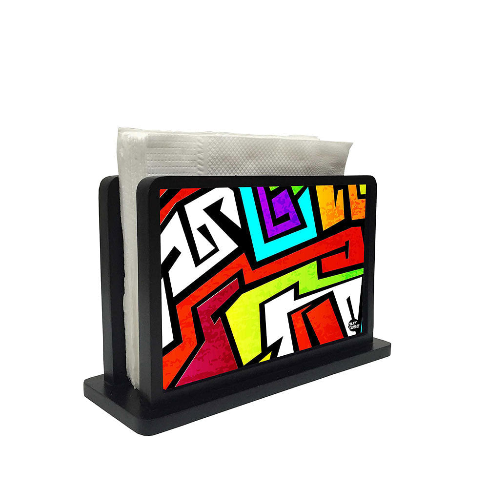 Tissue Holder Paper Napkin Stand - Graffiti Colors Nutcase