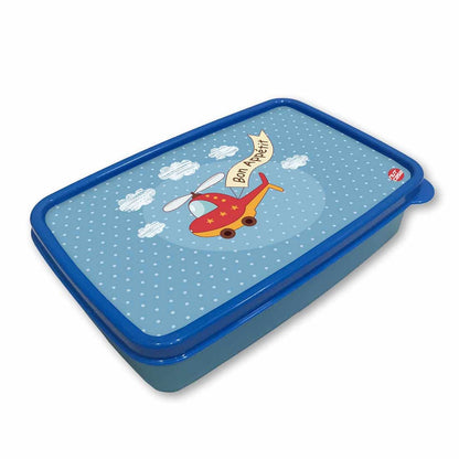 Small Plastic Kids Lunch Box for School Boys Snack Containers - Helicopter Nutcase