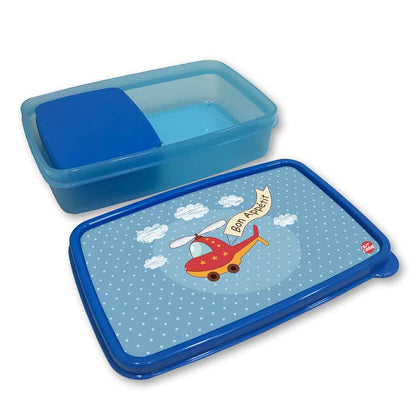 Small Plastic Kids Lunch Box for School Boys Snack Containers - Helicopter Nutcase