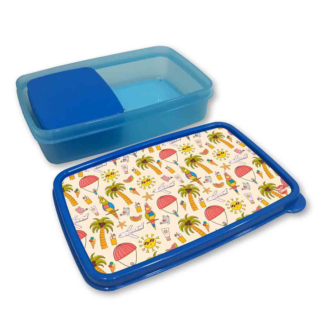 Best Snacks Storage Box for School Boys With Small Container - Summer Time Nutcase
