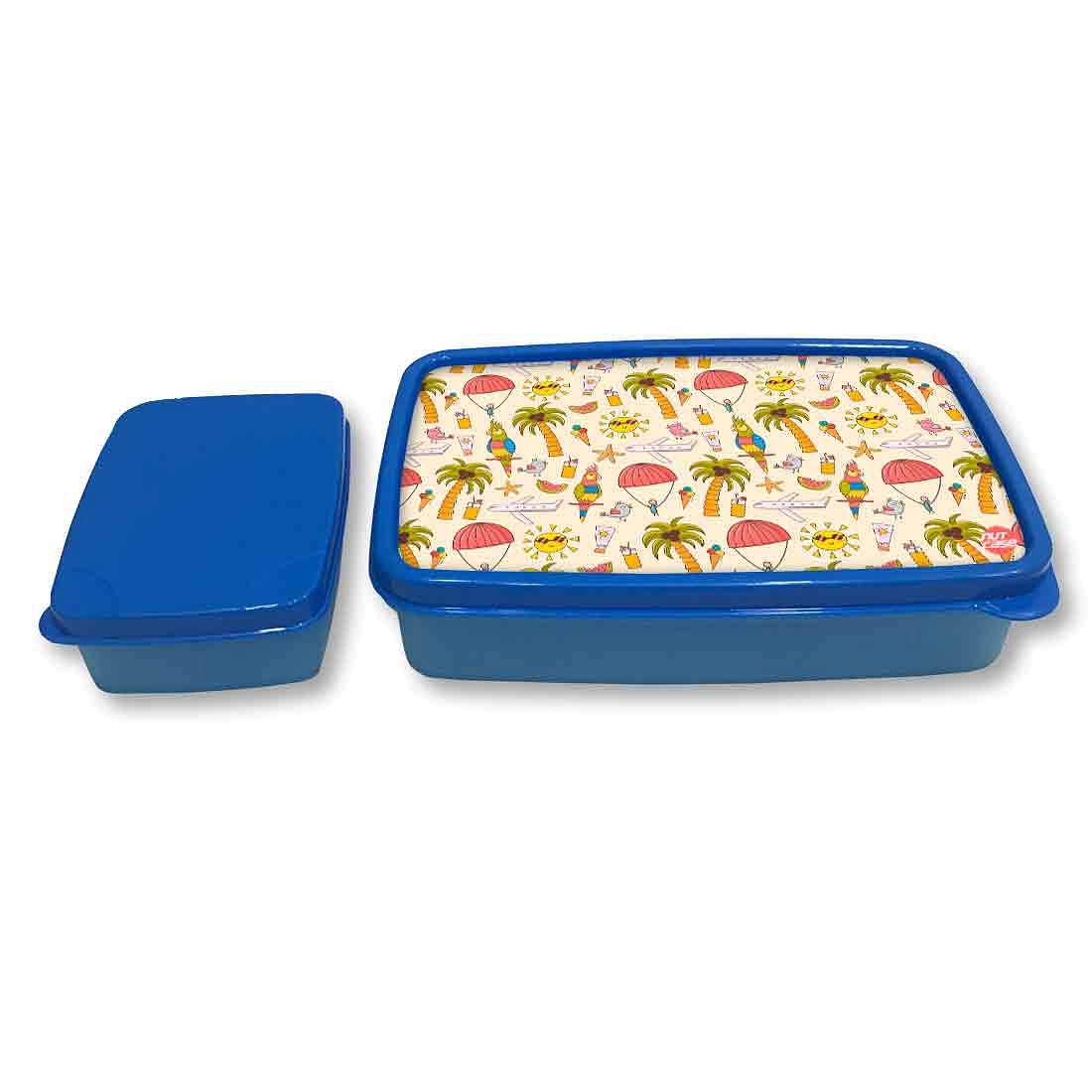 Best Snacks Storage Box for School Boys With Small Container - Summer Time Nutcase