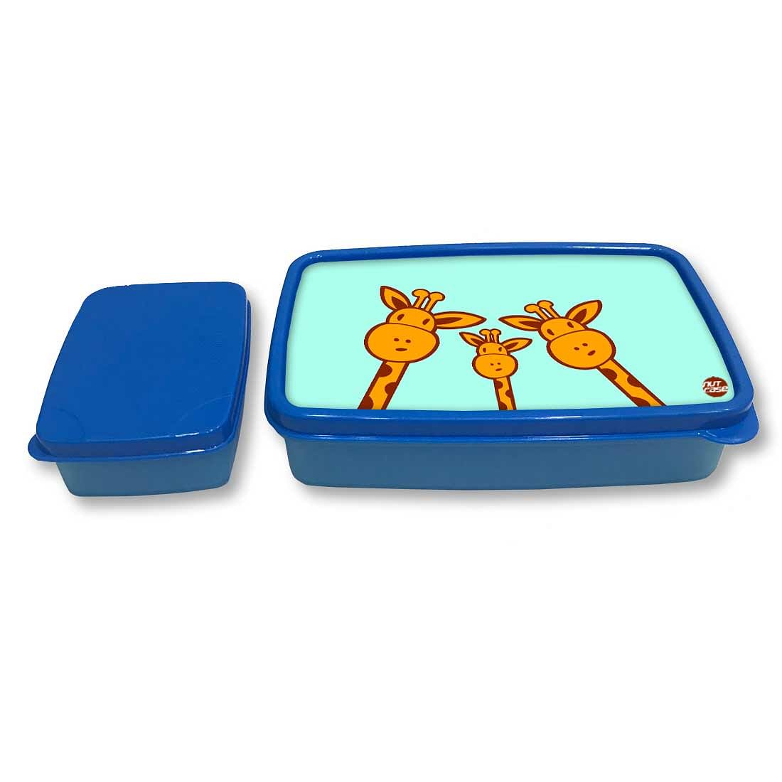 Small Plastic Snack Box for Kids to School Boys - Giraffe Nutcase