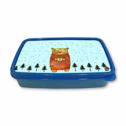 Plastic School Lunch Box for Boys Snack Container - Cute Bear Nutcase
