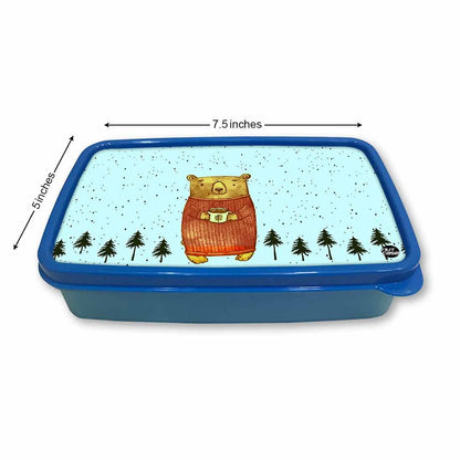 Plastic School Lunch Box for Boys Snack Container - Cute Bear Nutcase