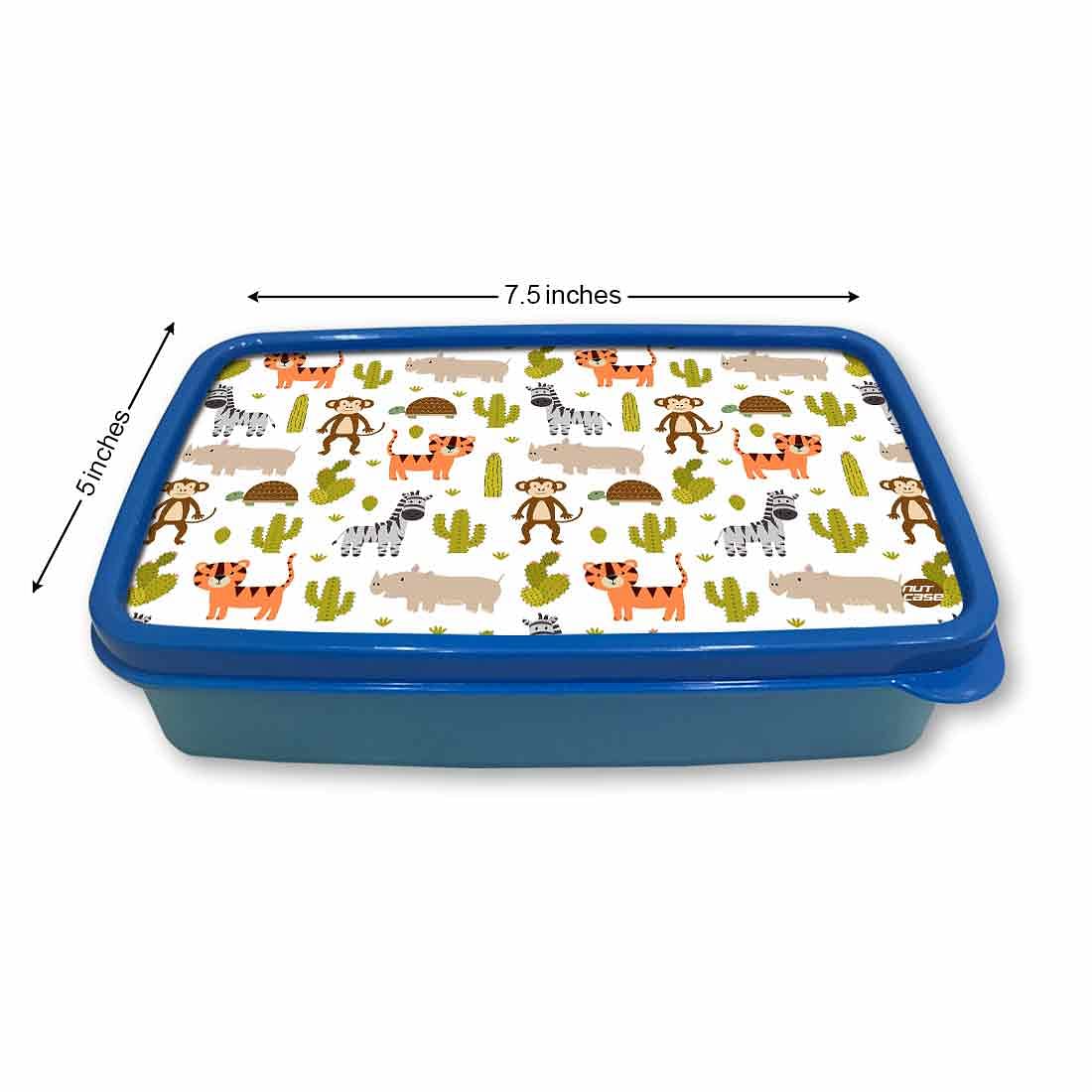 Lunch Box With Small Container for Boys Return Gifts Birthday Party - Animals and Cactus Nutcase