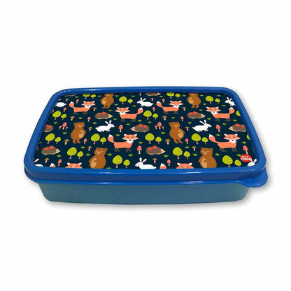 Designer Plastic Lunch Box for School Boy Containers - Fox and Rabbit Nutcase