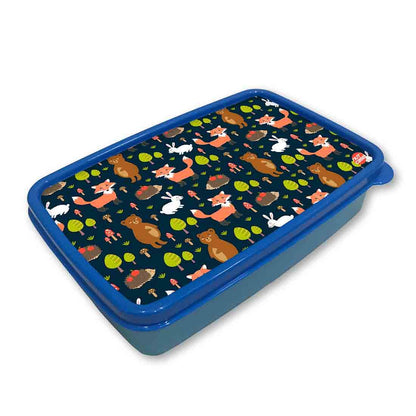 Designer Plastic Lunch Box for School Boy Containers - Fox and Rabbit Nutcase