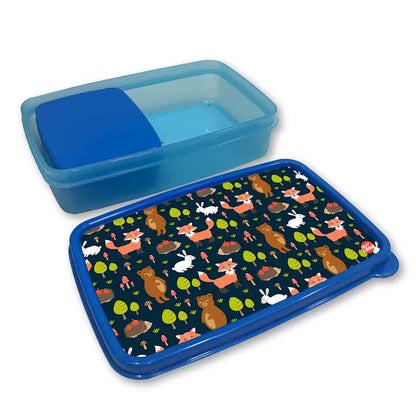 Designer Plastic Lunch Box for School Boy Containers - Fox and Rabbit Nutcase