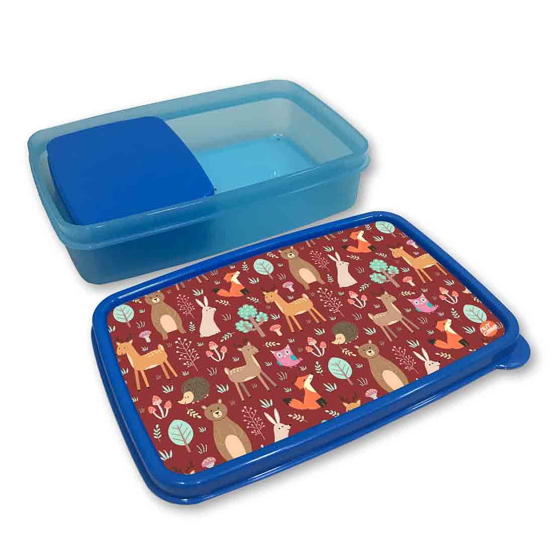 Plastic Designer Storage Box for Snacks School Boys - Animal's World Nutcase