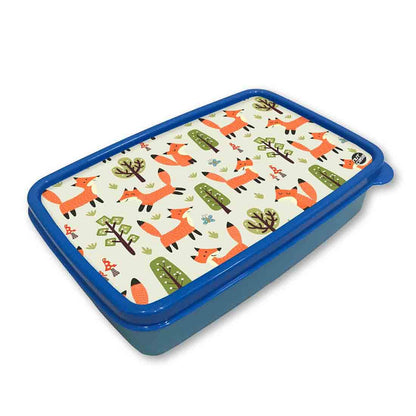 Plastic Designer Lunch Box for Kids School Boys - Fox and Tree Nutcase