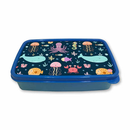 Designer Small Snack Boxes for Boys School Lunch Box - Water Animals Nutcase