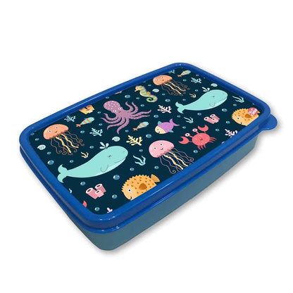 Designer Small Snack Boxes for Boys School Lunch Box - Water Animals Nutcase