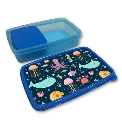 Designer Small Snack Boxes for Boys School Lunch Box - Water Animals Nutcase