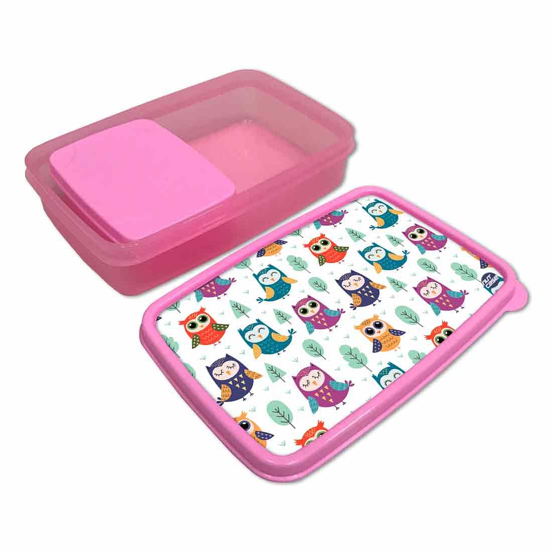 Best Lunch Containers for Girls School Snacks Serving Box - Owl Nutcase