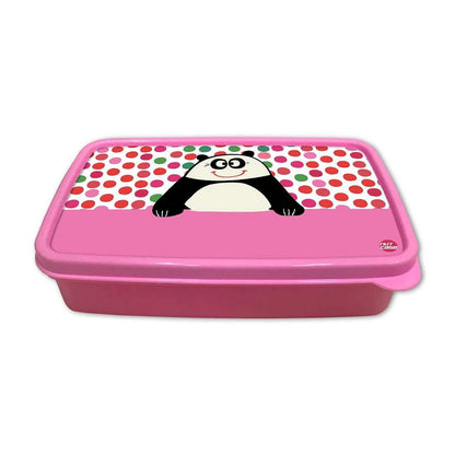 Small Plastic Designer Childrens Lunch Box for School Girl - Panda Nutcase