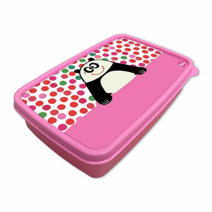 Small Plastic Designer Childrens Lunch Box for School Girl - Panda Nutcase